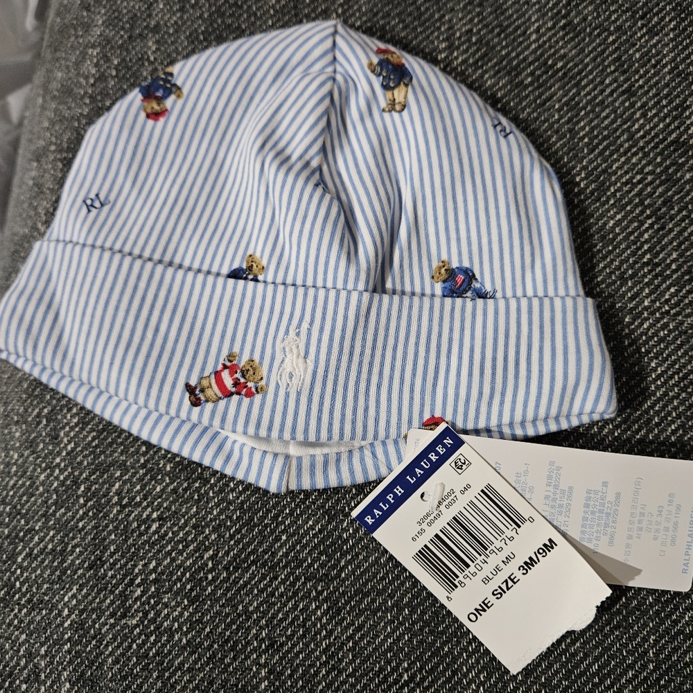 Ralph Lauren Blue Striped Kids Beanie